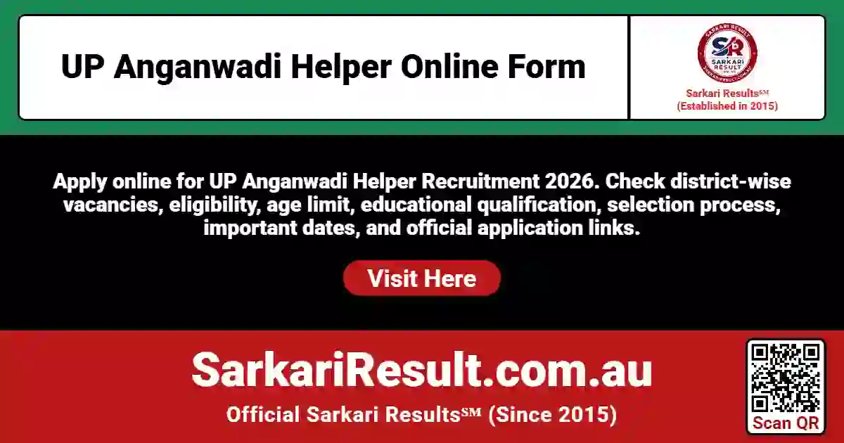 UP Anganwadi Helper Online Form 2026
