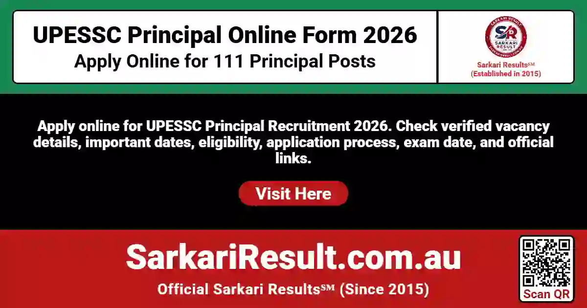 UPESSC Principal Online Form 2026